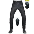 Pantalones de moto para hombre con protectores certificados CE y paneles elásticos - XXS / Negro y Gris