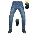 Jean de moto bleu pour hommes avec protections de genoux et de hanches certifiées CE - XXS / Bleu