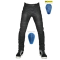 Jeans da moto grigio scuro da uomo con protezioni rimovibili certificate CE incluse - XXS / K-1 Nero