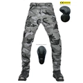 Pantaloni cargo da moto per uomo in mimetico grigio con protezioni rimovibili - XXS / Mimetico Grigio