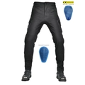 Black motorcycle riding pants with protective CE-certified removable knee and hip pads - XXS / Black With Protective Pads