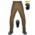 Brown motorcycle riding cargo pants with CE armor and ergonomic knee pleats - XXS / Brown