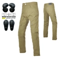Khaki motorcycle riding jeans with CE protectors and flexible stretch panels - XXS / Green