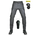 Herren Motorrad-Cargohose in Braun mit abnehmbaren CE-Protektoren und Stiefeln - XS / Grau
