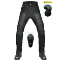 Jeans da moto uomo nero lavato con protezioni rimovibili per ginocchia e fianchi - XXS / Nero (JES-20)