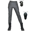 Women's dark gray motorcycle riding pants with detachable hip and knee protectors - XXS / Gray