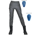 Pantalon de moto gris pour femmes avec protections amovibles en silicone pour hanches - XXS / Gris