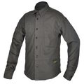 Giacca a camicia da moto retrò da uomo verde militare in tela molto resistente - S / Verde (Senza Protezione)