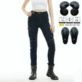 Jeans da moto blu scuro da donna con tasche cargo e protezioni rimovibili incluse - XXS / Blu (Con Equipaggiamento Protettivo)