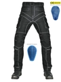 Pantaloni da moto neri da uomo con cuciture bianche e protezioni rimovibili incluse - XXS / Nero (Con cuscinetti in silicone)