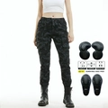 Pantaloni cargo da moto per donna in mimetico scuro con stretch e ginocchiere rimovibili - XXS / 114-2 Mimetico (Protezione Generazione 2)