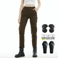 Women's dark brown riding pants with removable CE protectors and tactical pockets - XXS / Brown