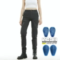 Pantaloni da moto slim neri per donna con protezioni per le ginocchia in silicone blu - XXS / Grigio