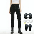 Pantaloni cargo neri da moto con ginocchiere protettive e design elastico - XXS / 114-2 Nero (Protezione Generazione 2)