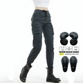 Pantaloni da moto donna grigio scuro in tessuto elasticizzato con protezioni CE - XXS / 114-2 Grigio (Protezione Generazione 2)