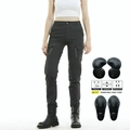 Women's black tactical motorcycle pants with removable CE protectors and cargo pockets - XXS / Gray