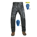 Pantalones de moto con protecciones azules certificadas CE para cadera y rodilla - M / Negro (Con Protecciones)