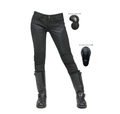 Pantaloni da moto neri da donna con inserti in mesh e protezioni rimovibili - XXS / 114-15 Nero