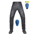Pantalones de moto para hombre con revestimiento negro y protectores con certificación CE - XS / Negro Recubierto
