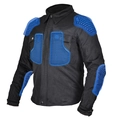 Giacca da moto da uomo in mesh con armatura protettiva traspirante a nido d'ape blu - S / Con Set di Protezioni / Nero