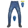 Jeans da moto blu da uomo con protezioni rimovibili e pannelli a fisarmonica sulle ginocchia - XXS / Blu