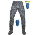 Pantaloni da moto mimetici da uomo con protezioni CE blu rimovibili incluse - XXS / Mimetico Blu
