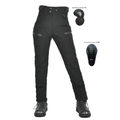 Women's black motorcycle riding pants with detachable hip and knee protective pads - XXS / Black