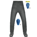 Jean moto noir extensible pour hommes avec 4 protections amovibles en silicone bleu CE - XS / Noir