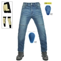 Jeans da moto uomo blu slavato con protezioni a nido d'ape certificate CE incluse - XXS / Blu