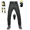 Men's motorcycle riding jeans in black with CE certified detachable knee and hip armor - XXS / Black
