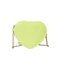 Neongelbe herzförmige Mini-Umhängetasche mit goldener Kette für Damen und Kinder - Gelb
