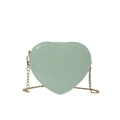 Mini herzförmige Tasche mit goldener Kette in erfrischendem Minzgrün für Damen - Cyan