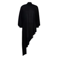 Detail van zwarte mock-neck top met asymmetrische diagonale zoom en BB-logo-ontwerp - S / Zwart