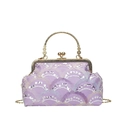 Borsa a tracolla vintage lavanda con paillettes e pizzo con catena dorata - Viola