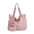 Bolso tote rosa de gran capacidad con estampado Beach y mini neceser a juego para verano - Bolso Tote + Bolsa de Almacenamiento / Rosa