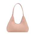 Lavender purple snake-embossed hobo shoulder bag with integrated strap on white background - Pink