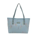 Bolso tote azul claro con relieve de diamantes y bordado de ondas colorido - Azul