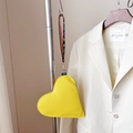Mini borsa a cuore giallo brillante con manico a fettuccia LOVE colorato e trama in litchi - Giallo