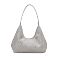 Borsa hobo argento da donna con motivo a serpente, design a mezzaluna e tracolla moda - Argento