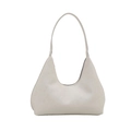 Borsa hobo beige con motivo a serpente, chiusura a zip e tracolla lunga da donna - Bianco