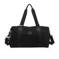 Grand sac de voyage noir avec bandoulière réglable et double poignée pour sport et loisirs - Noir