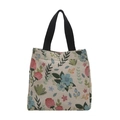 Floral print tapestry tote bag with vintage flower patterns and black fabric handles - Pastoral Small Floral Style (Pattern 3)