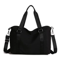 Grande borsa da viaggio fitness nera impermeabile con tracolle regolabili - Nero