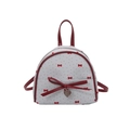 Mini mochila blanca con lunares rojos, lazo y colgante de corazón al estilo coreano - Azul Pequeño