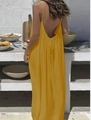 Stralende gele rugloze maxi-jurk van getextureerde stof voor een zomerse strandvakantie - S / Bottoms / Geel