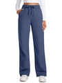 Pantalón deportivo de mujer de pierna ancha con cordón y bolsillos en color azul marino - XL / Aguamarina