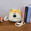 Borsa porta cellulare in tela stile Shiba Inu, piccola borsa a tracolla alla moda gialla - Giallo