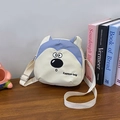 Piccola borsa a tracolla husky in tela blu e bianca con tracolla regolabile per donna - Blu