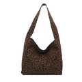 Modische Hobo-Tasche mit Leopardenmuster und breitem Schultergurt für Damen - Braun