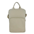 Borsa tote beige in tessuto Oxford per scuola e lavoro con tracolla regolabile morbida - Bianco Sporco